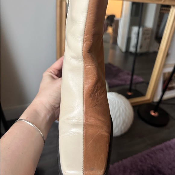 ALOHAS Brown and Cream Ankle Boots - Picture 3 of 9